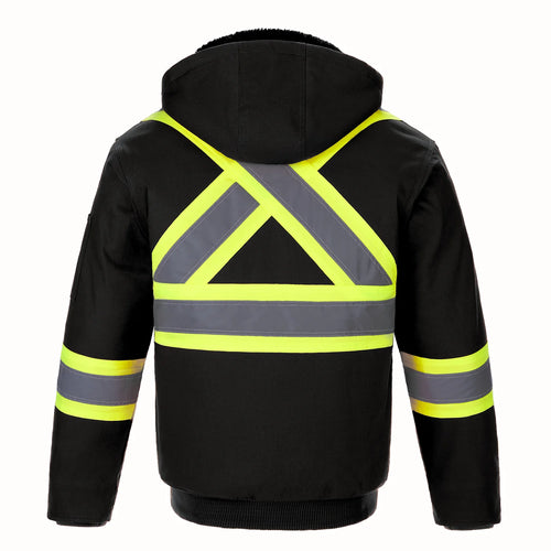 HI-VIS CANVAS BOMBER SAFETY JACKET (L01290)