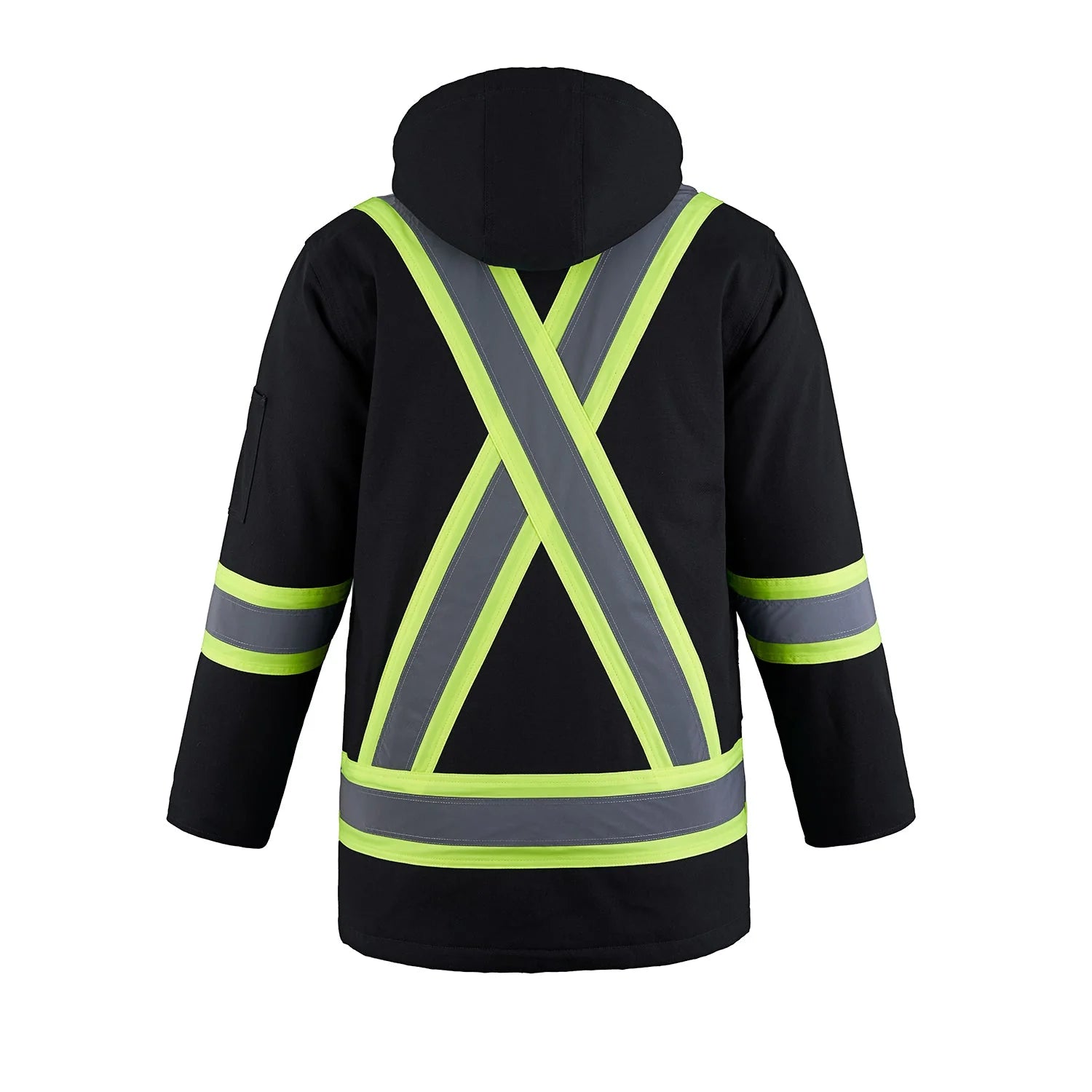 HI-VIS CANVAS INSULATED PARKA SAFETY JACKET (L01292)