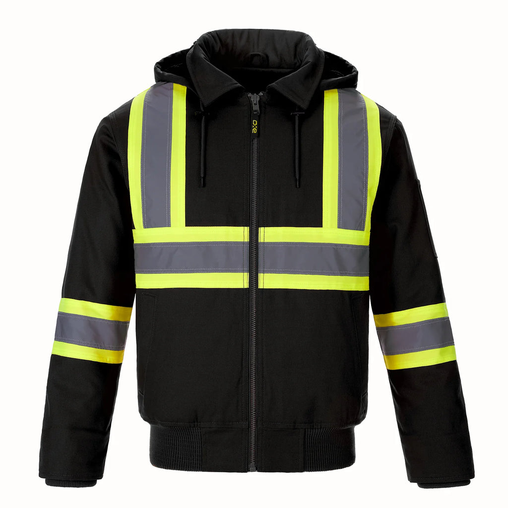 HI-VIS CANVAS BOMBER SAFETY JACKET (L01290)