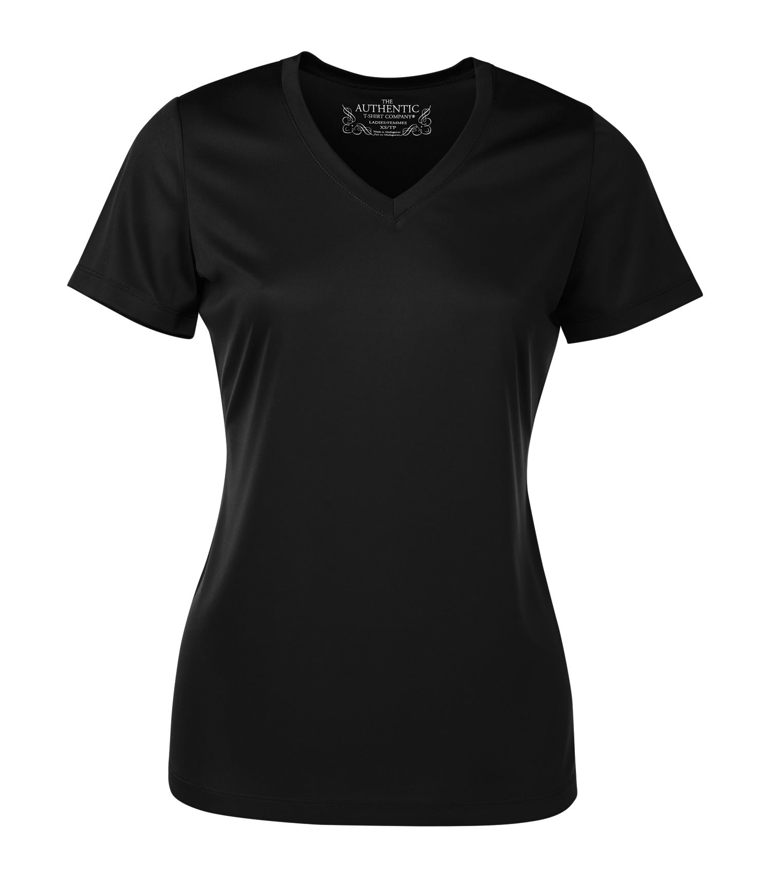 WOMEN'S STANDARD V-NECK POLYESTER T-SHIRT (L3520)