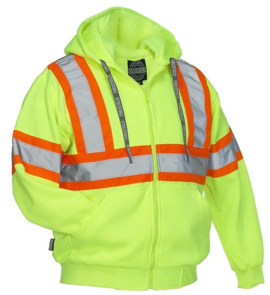 HI-VIS FORCEFIELD® FULL ZIP SAFETY HOODIE (024-P834J)