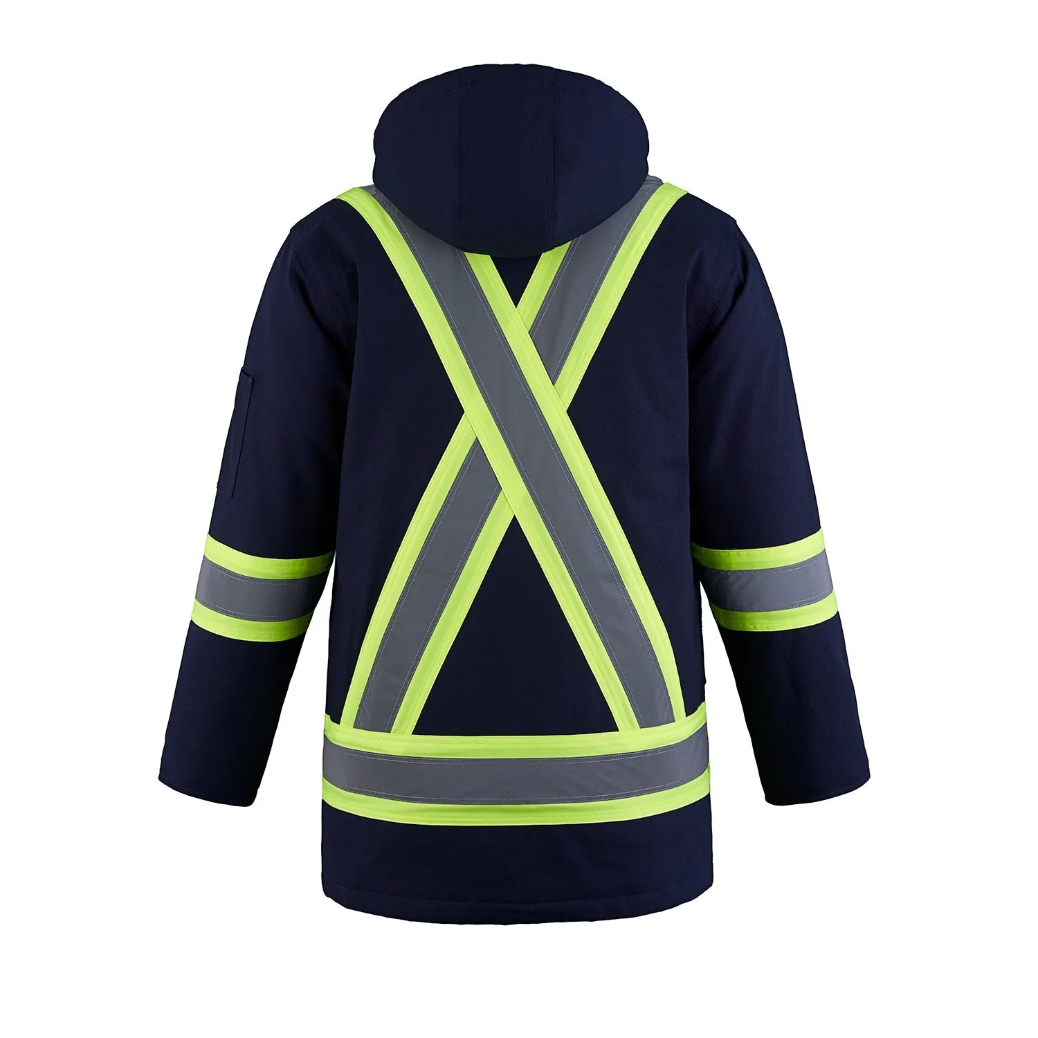 HI-VIS CANVAS INSULATED PARKA SAFETY JACKET (L01292)