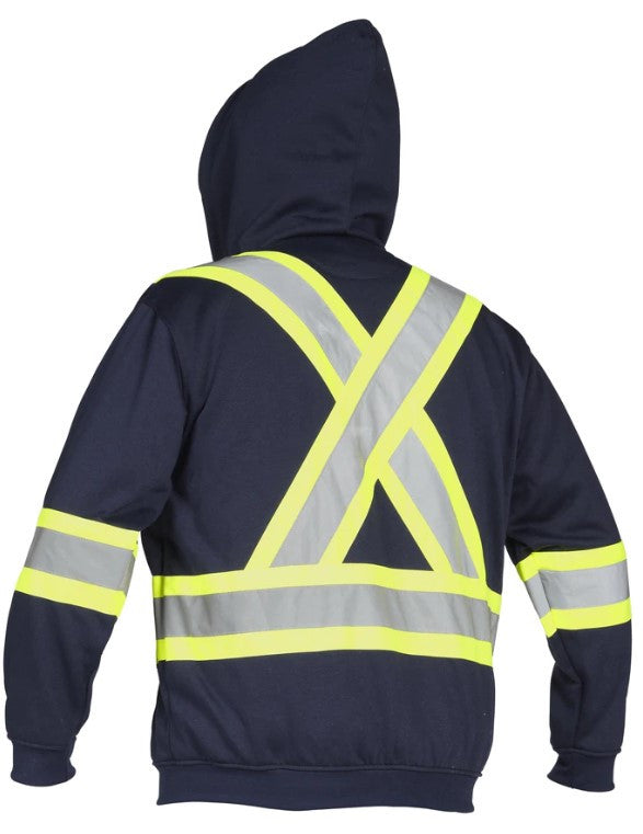 HI-VIS FORCEFIELD® FULL ZIP SAFETY HOODIE (024-P834J)
