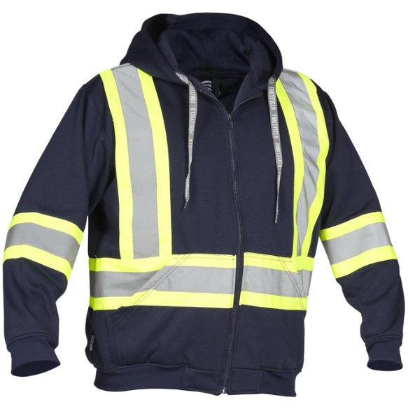 HI-VIS FORCEFIELD® FULL ZIP SAFETY HOODIE (024-P834J)
