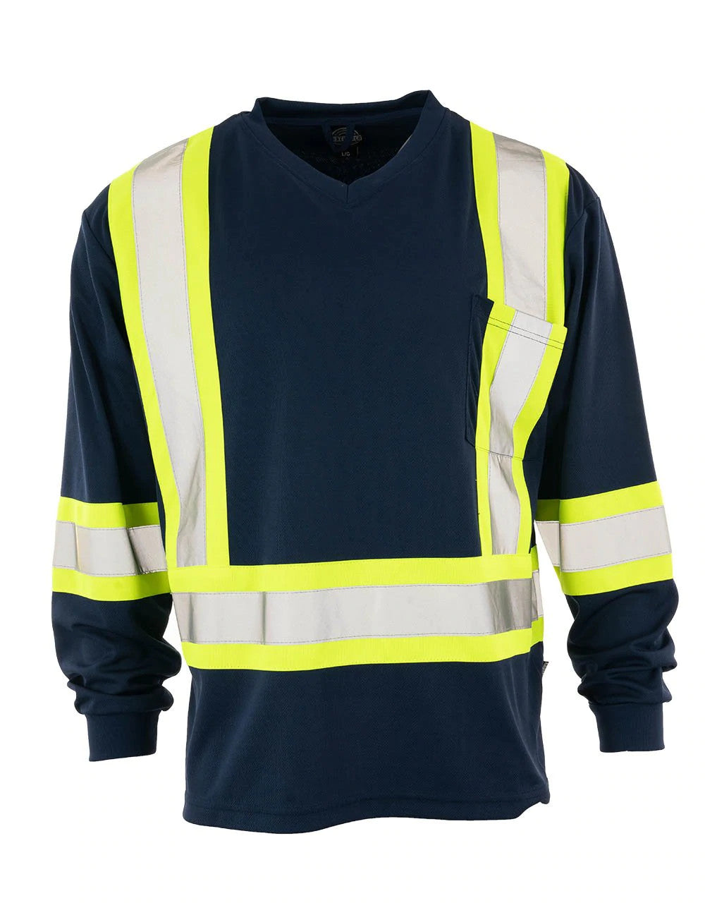 HI-VIS FORCEFIELD® V-NECK SAFETY LONGSLEEVE (BEPCSALS)