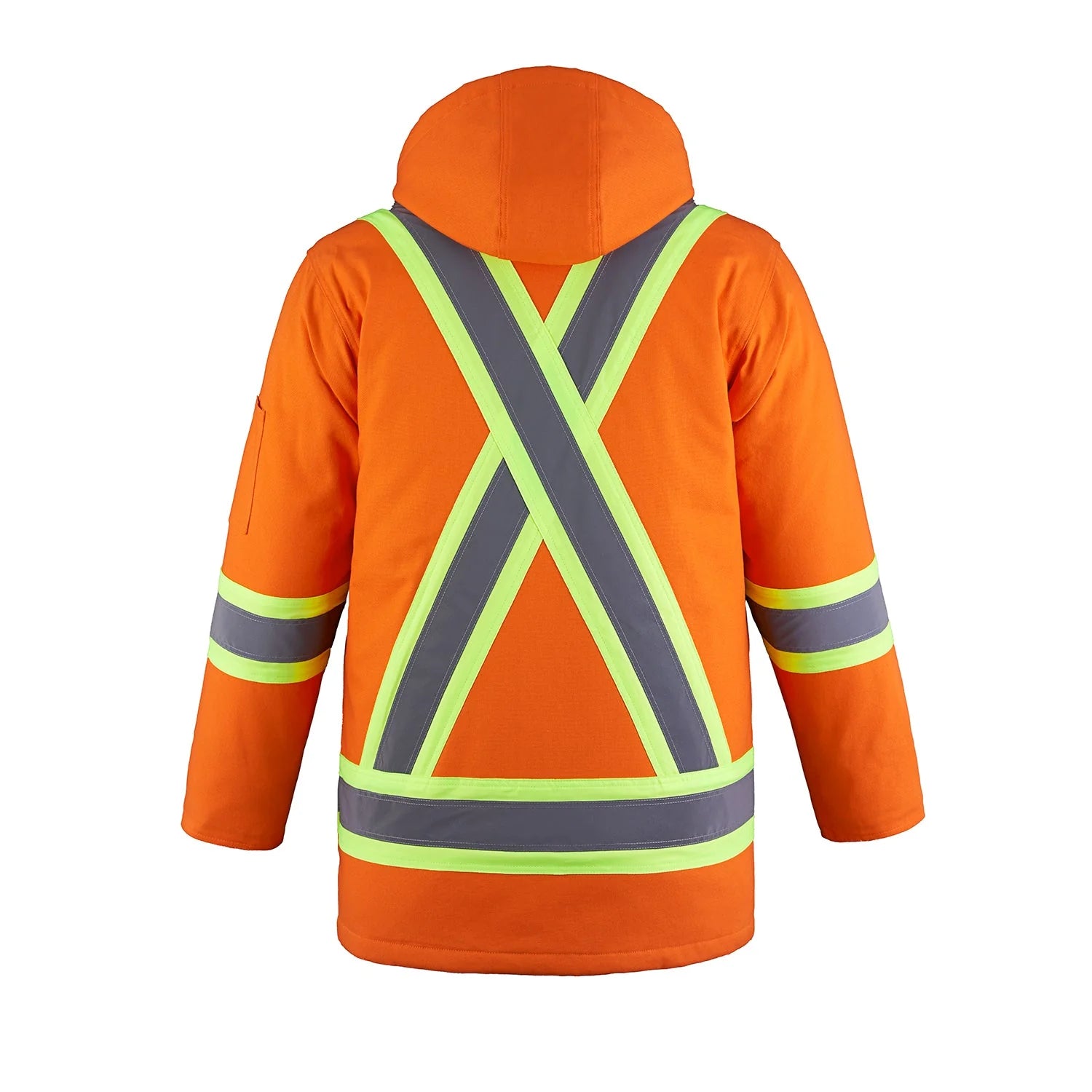 HI-VIS CANVAS INSULATED PARKA SAFETY JACKET (L01292)
