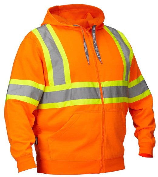 HI-VIS FORCEFIELD® FULL ZIP SAFETY HOODIE (024-P834J)