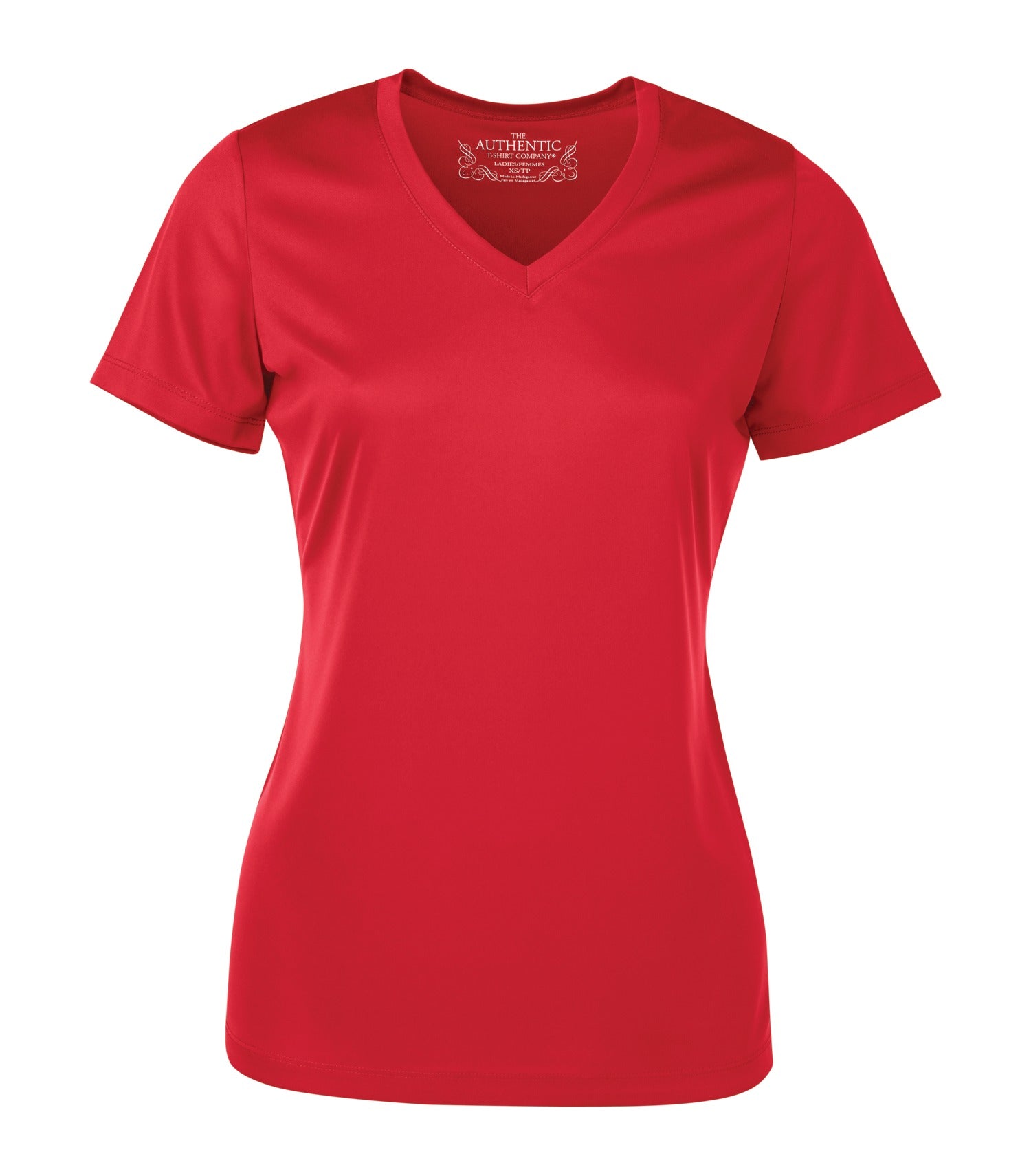 WOMEN'S STANDARD V-NECK POLYESTER T-SHIRT (L3520)