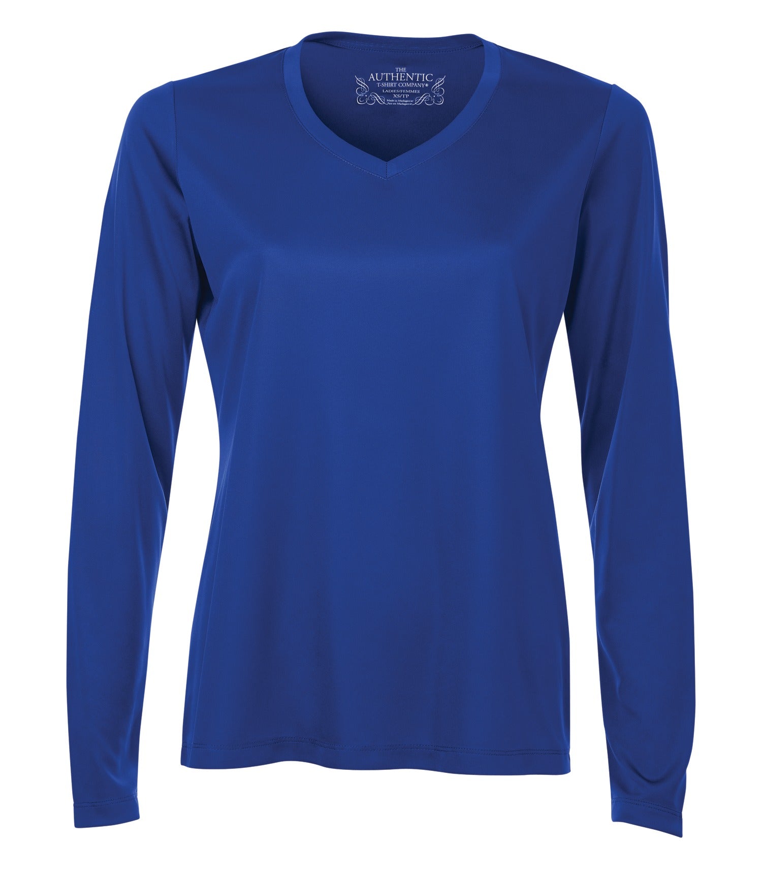 WOMEN'S STANDARD LONGSLEEVE V-NECK POLYESTER T-SHIRT (L3520LS)